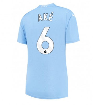 Manchester City Nathan Ake #6 Primera Equipación Mujer 2023-24 Manga Corta